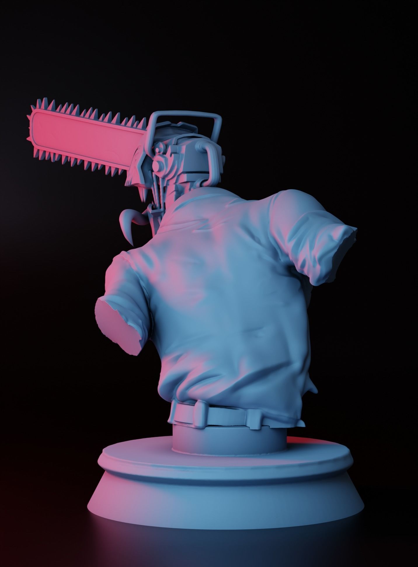 CHAINSAWMAN BUST FOR 3D PRINT 3D print model_8