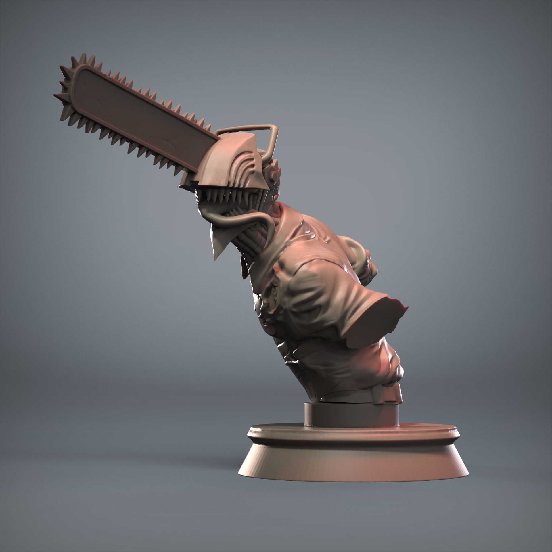 CHAINSAWMAN BUST FOR 3D PRINT 3D print model_4
