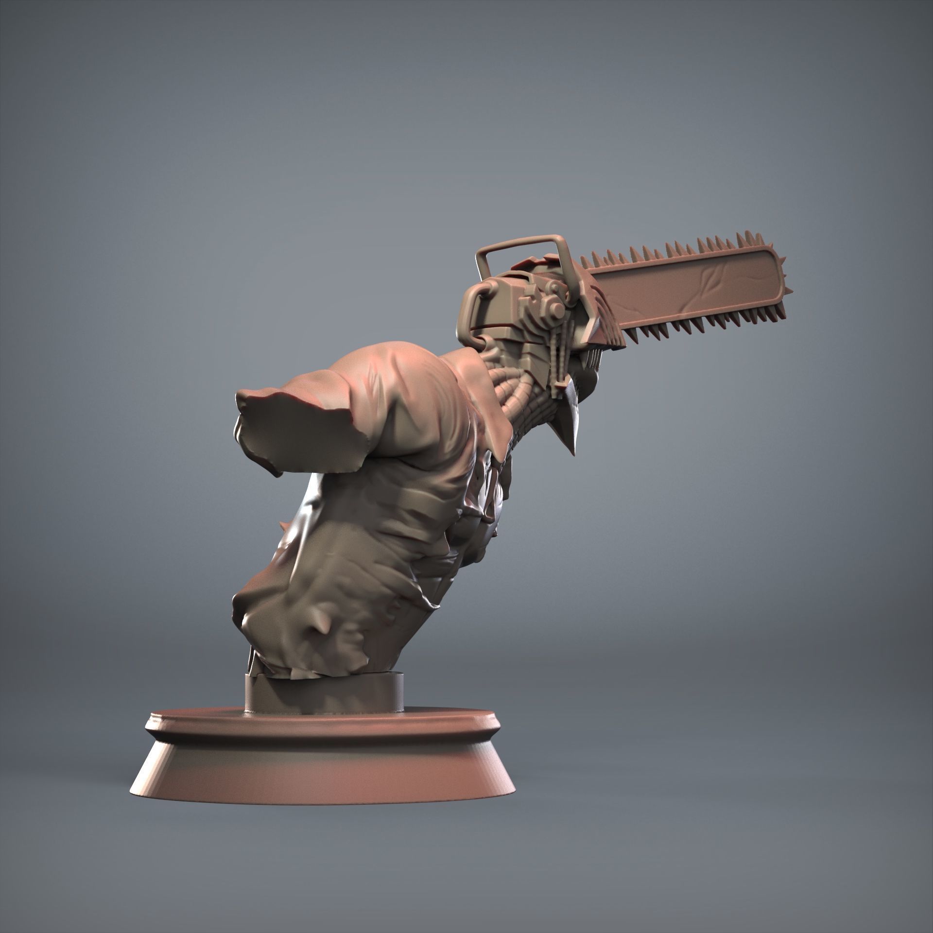 CHAINSAWMAN BUST FOR 3D PRINT 3D print model_1