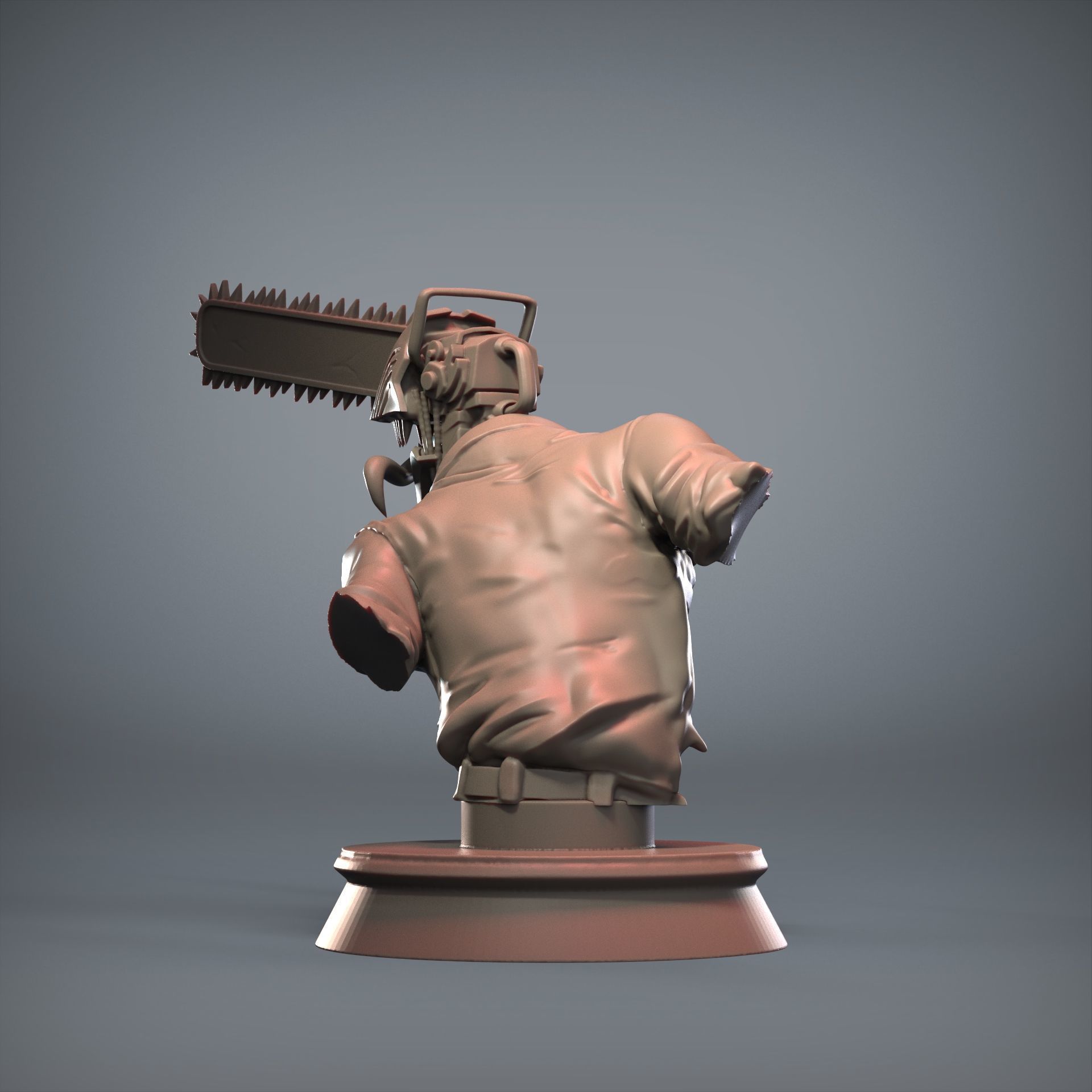 CHAINSAWMAN BUST FOR 3D PRINT 3D print model_2