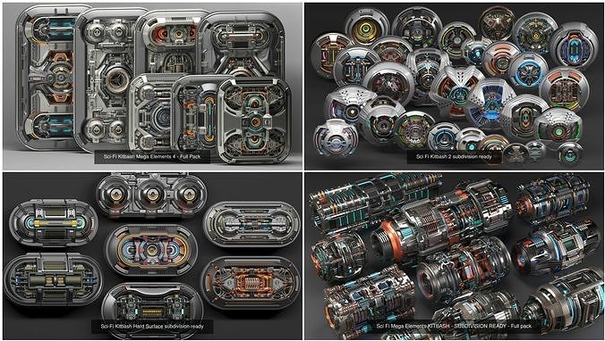 Sci-Fi - KITBASH Set - Hard Surface Future COLLECTION n1 
