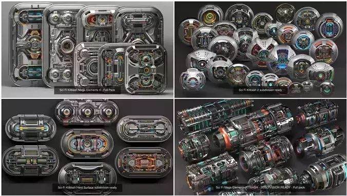 Sci-Fi - KITBASH Set - Hard Surface Future COLLECTION n1 