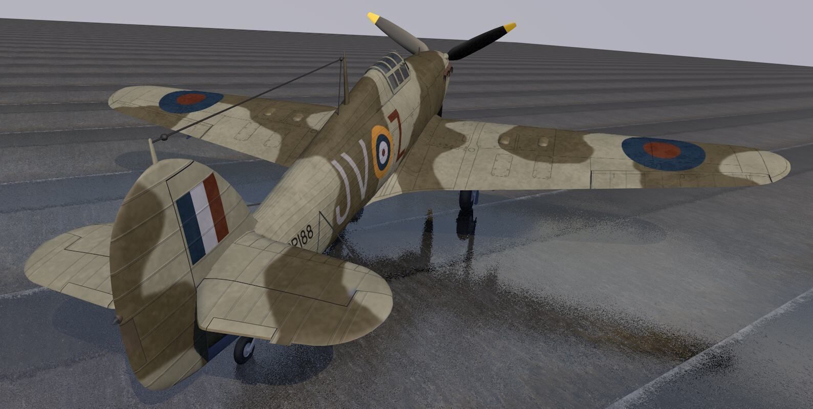 Hawker Hurricane Mk-2d 3D model_3