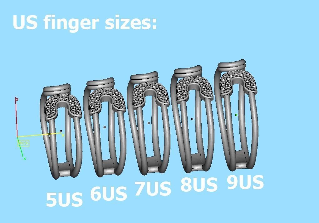 Diamond Safety Pin Ring 3Dprint Gold Ring 3D print model_16