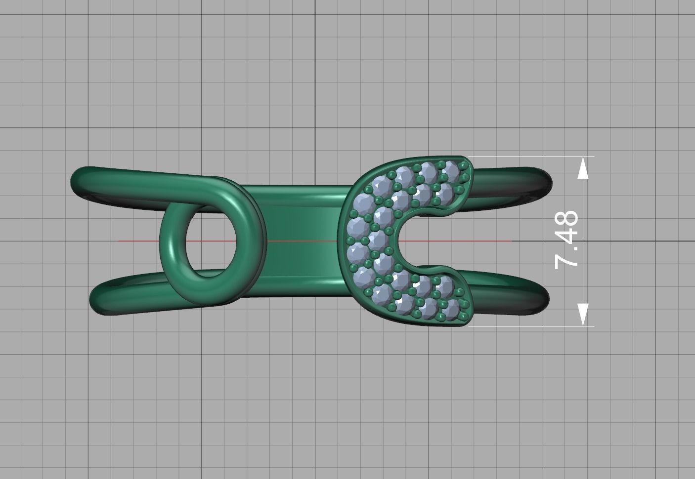 Diamond Safety Pin Ring 3Dprint Gold Ring 3D print model_14