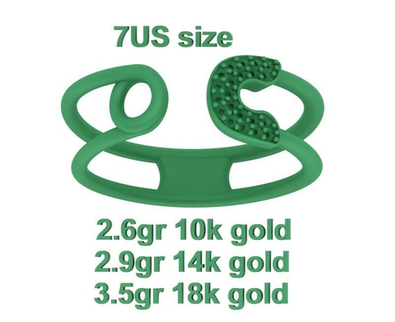 Diamond Safety Pin Ring 3Dprint Gold Ring 3D print model_15