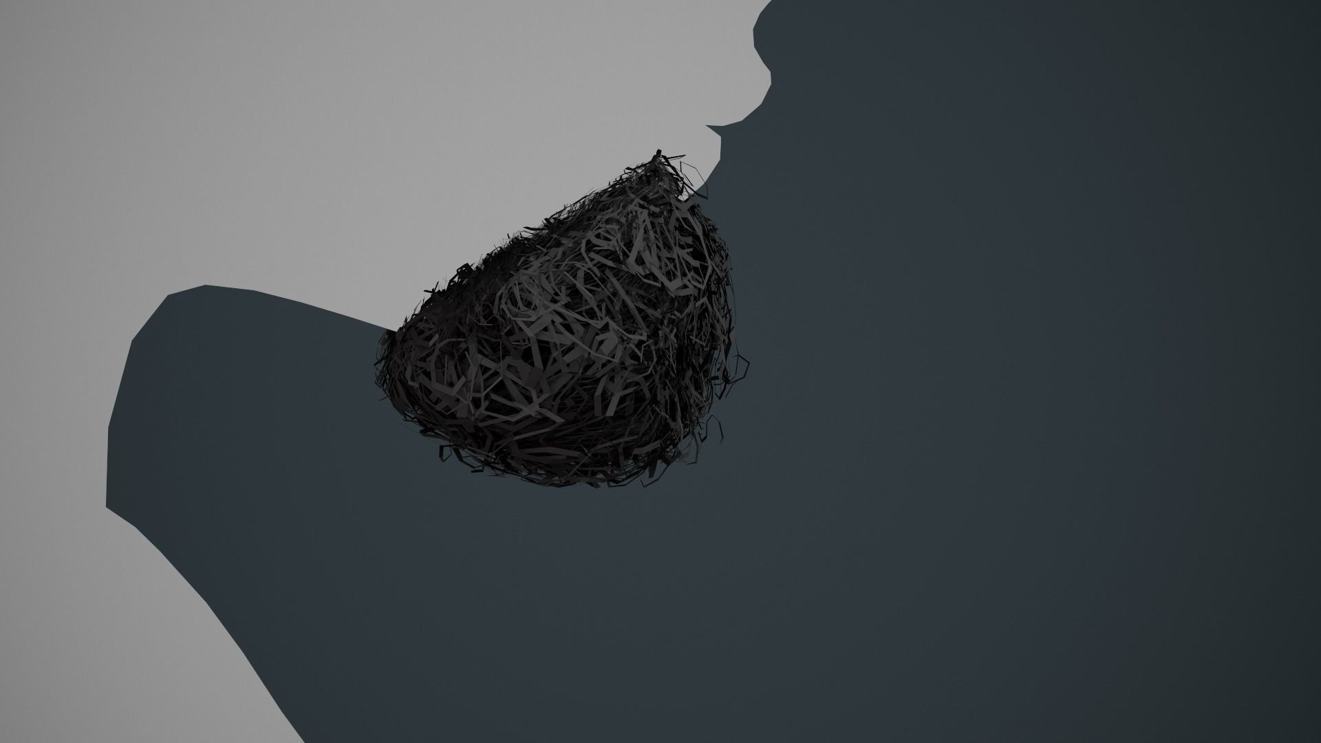 Facial Hair Cards Style 9 - Curly Goatee Beard Low-poly 3D model_3