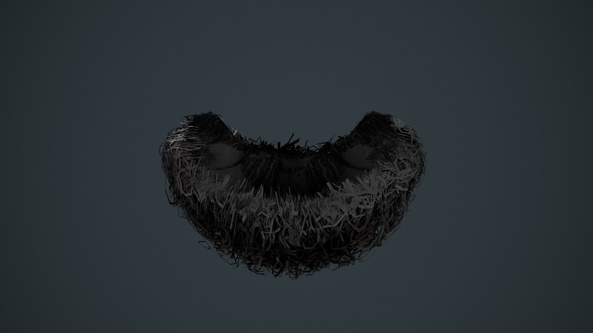 Facial Hair Cards Style 9 - Curly Goatee Beard Low-poly 3D model_16