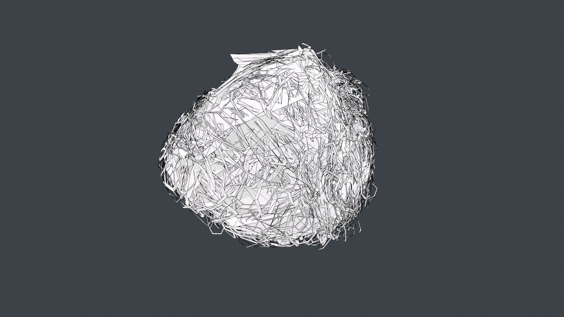 Facial Hair Cards Style 9 - Curly Goatee Beard Low-poly 3D model_19