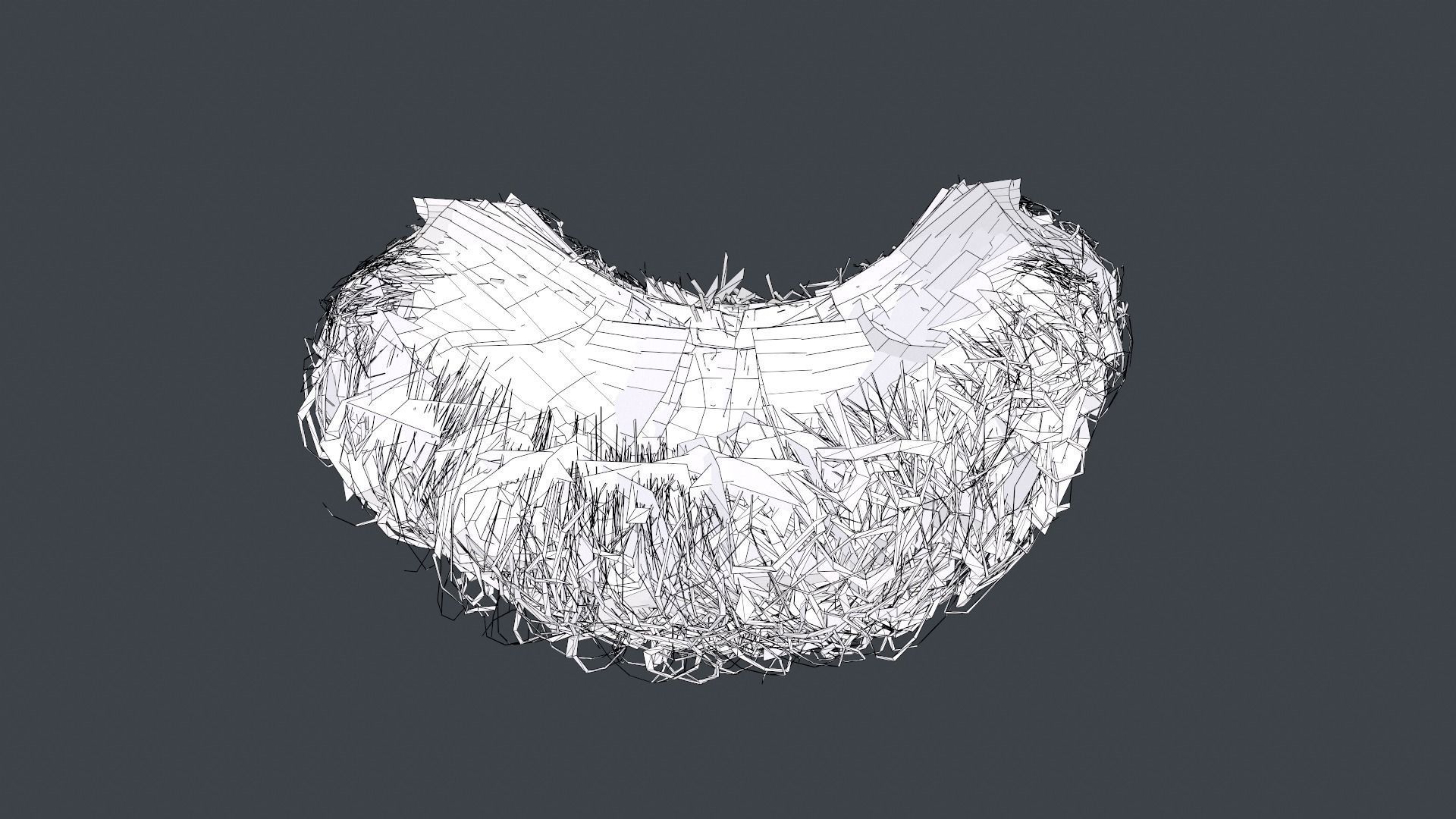 Facial Hair Cards Style 9 - Curly Goatee Beard Low-poly 3D model_20