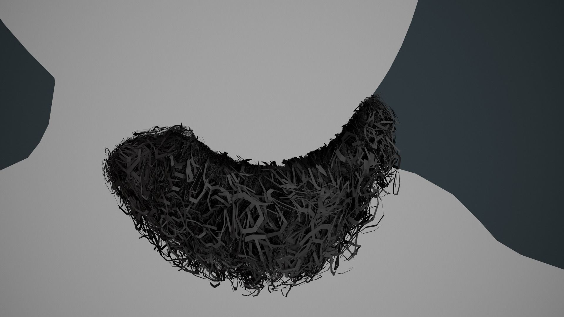 Facial Hair Cards Style 9 - Curly Goatee Beard Low-poly 3D model_7