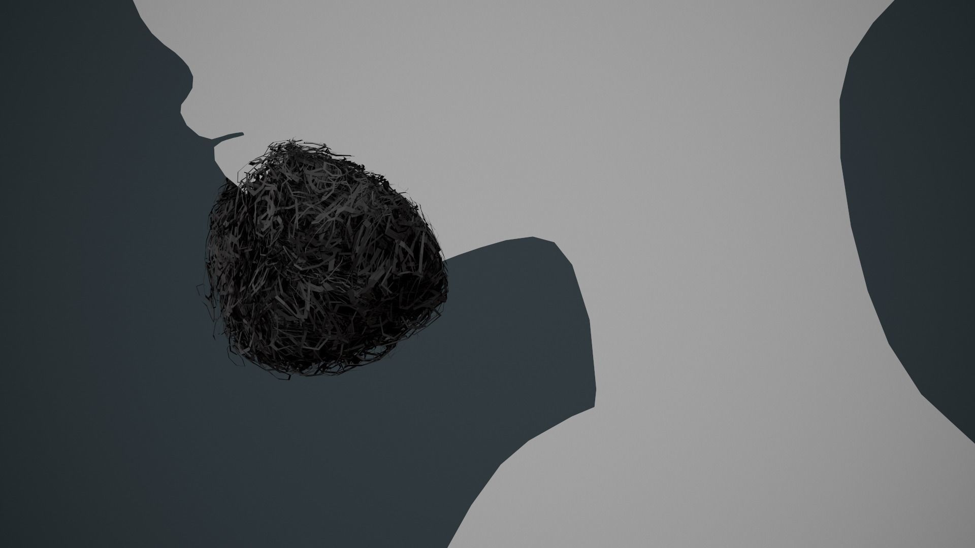Facial Hair Cards Style 9 - Curly Goatee Beard Low-poly 3D model_5