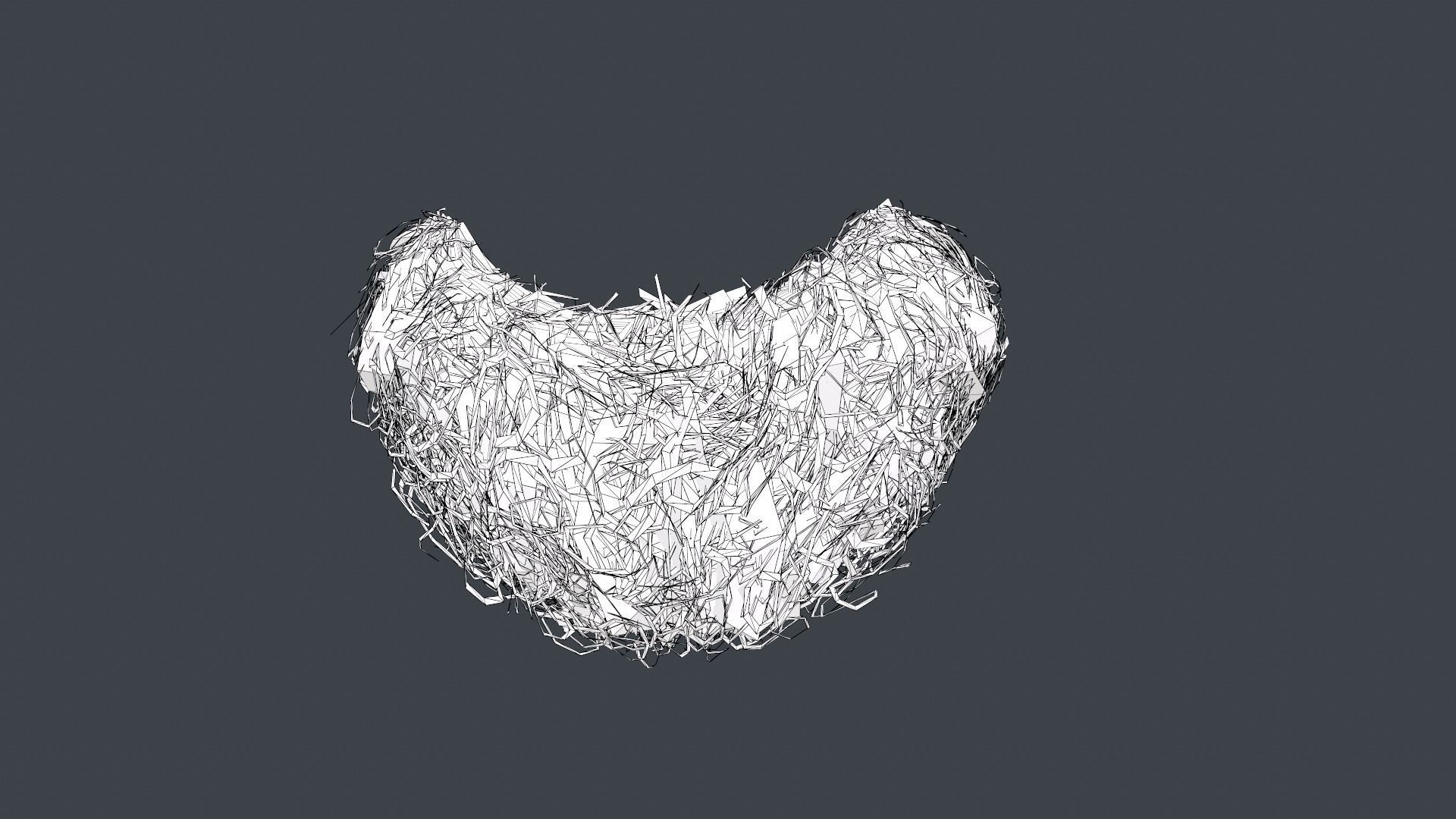 Facial Hair Cards Style 9 - Curly Goatee Beard Low-poly 3D model_22