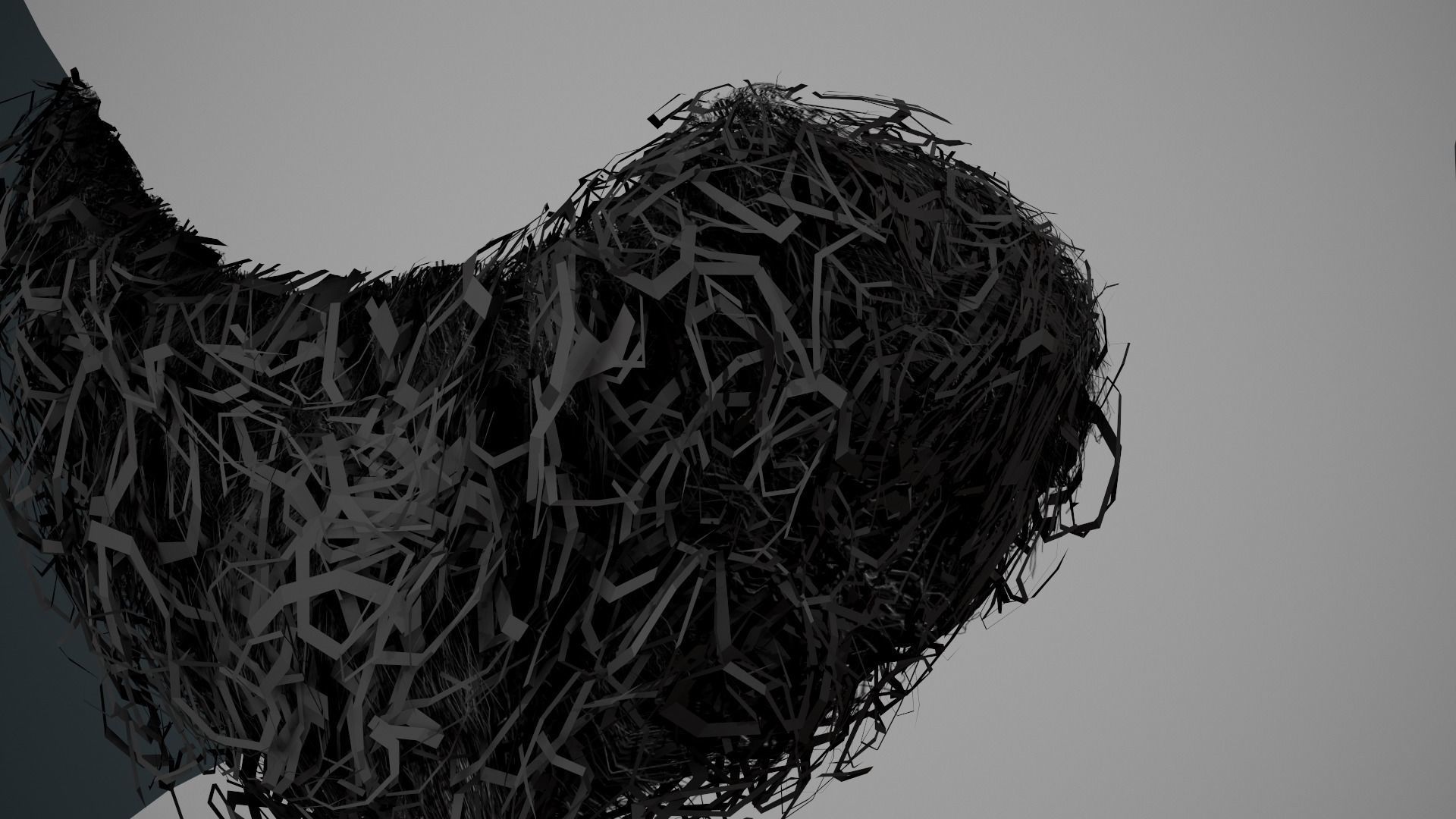 Facial Hair Cards Style 9 - Curly Goatee Beard Low-poly 3D model_8