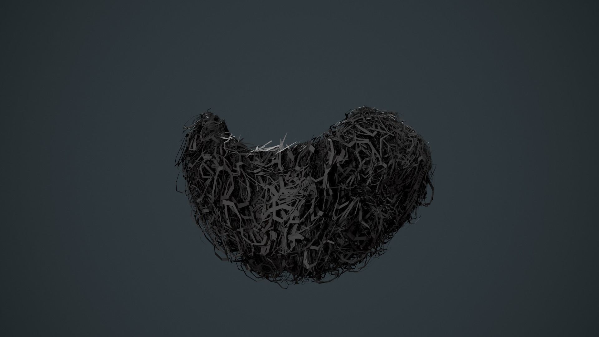 Facial Hair Cards Style 9 - Curly Goatee Beard Low-poly 3D model_17