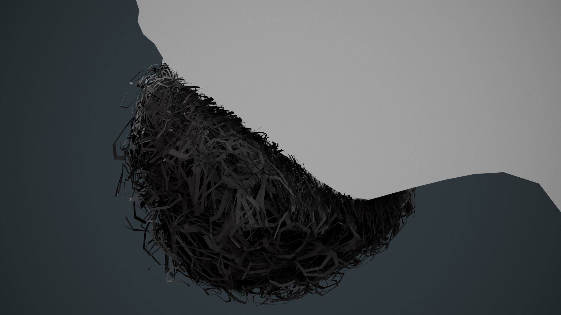 Facial Hair Cards Style 9 - Curly Goatee Beard Low-poly 3D model_9