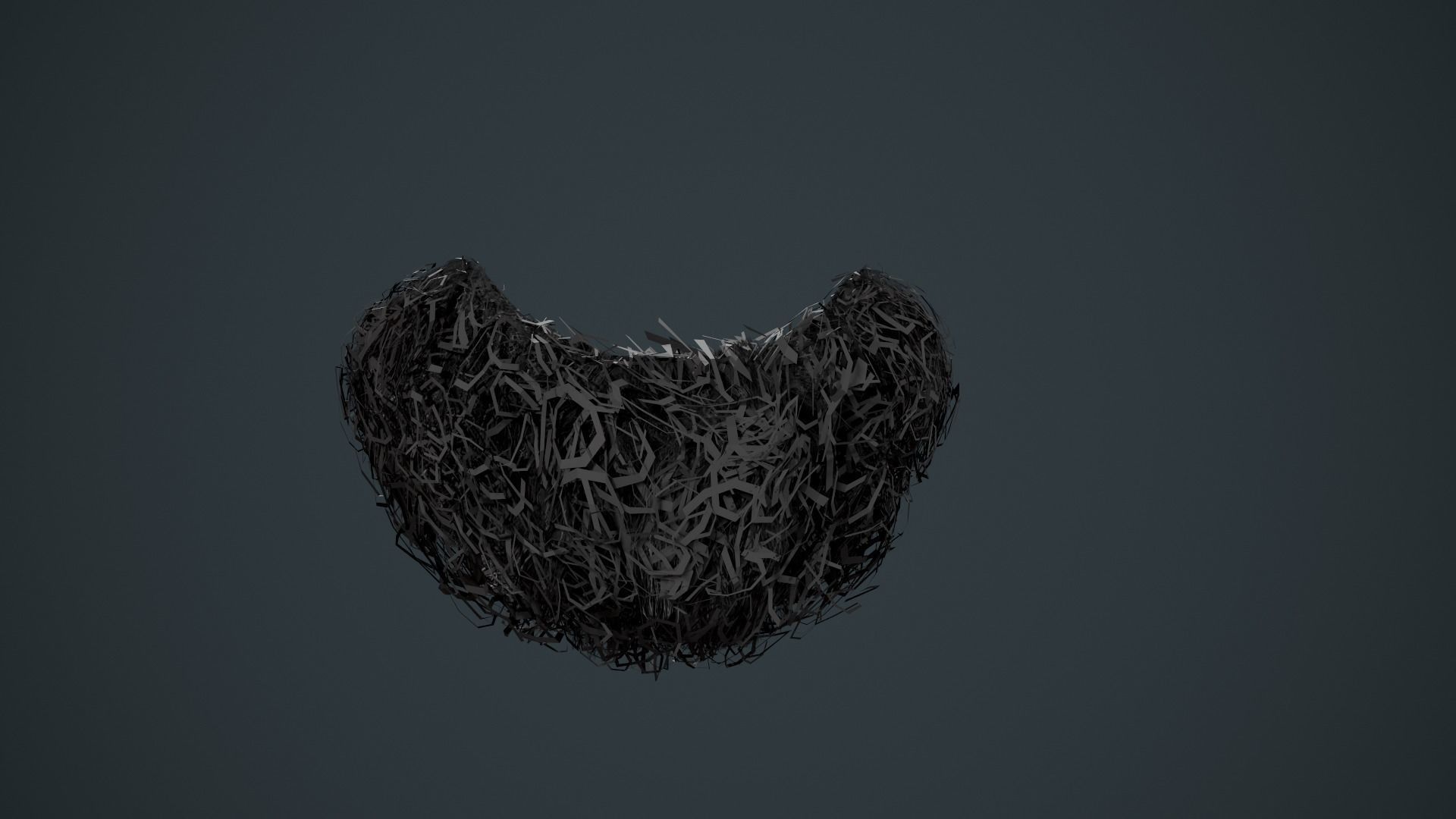 Facial Hair Cards Style 9 - Curly Goatee Beard Low-poly 3D model_14