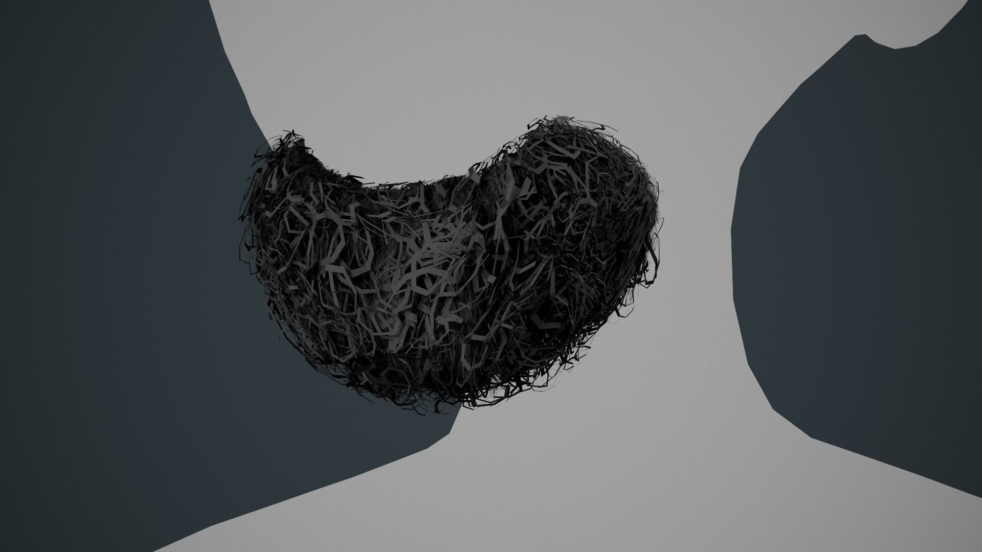 Facial Hair Cards Style 9 - Curly Goatee Beard Low-poly 3D model_6