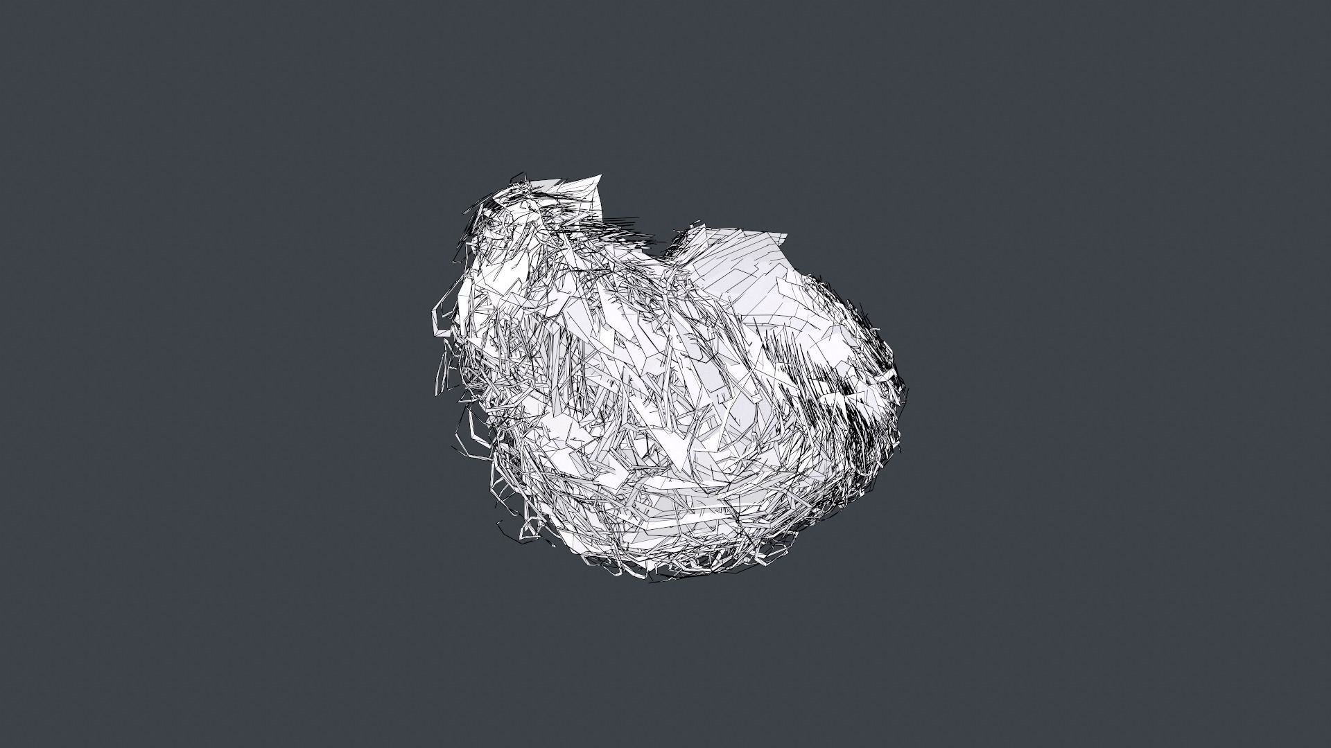 Facial Hair Cards Style 9 - Curly Goatee Beard Low-poly 3D model_21