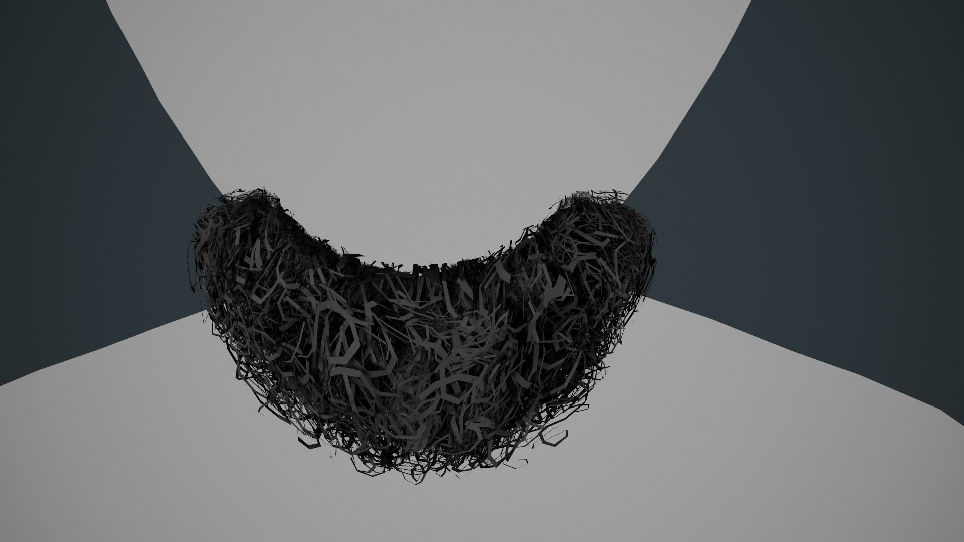 Facial Hair Cards Style 9 - Curly Goatee Beard Low-poly 3D model_13
