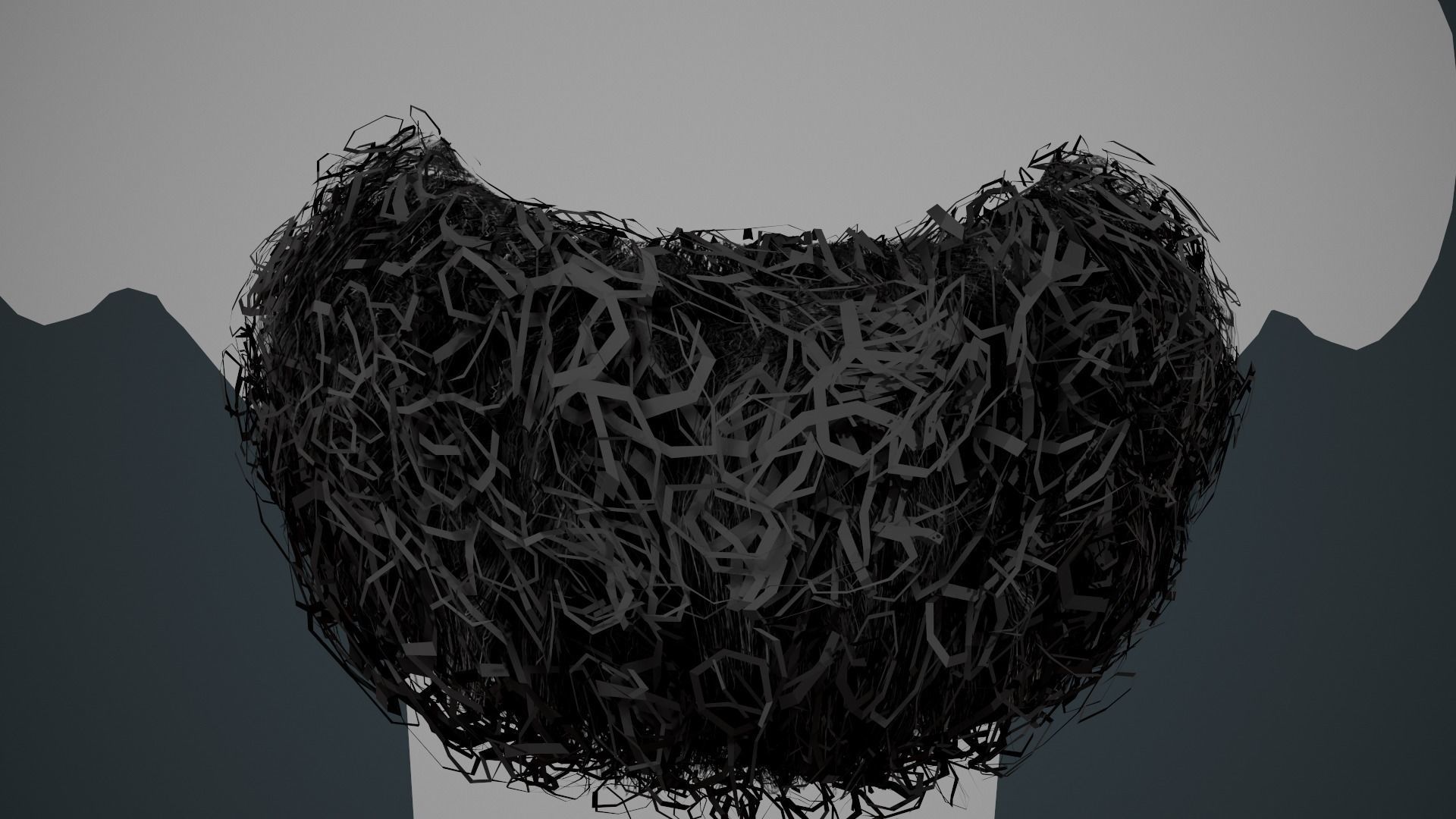 Facial Hair Cards Style 9 - Curly Goatee Beard Low-poly 3D model_12