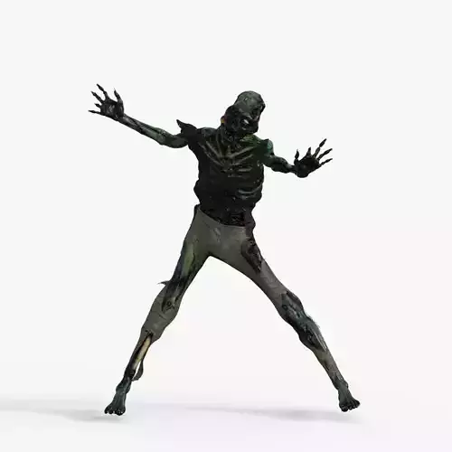 Scary Zombie Skeleton Rigged 3D model
