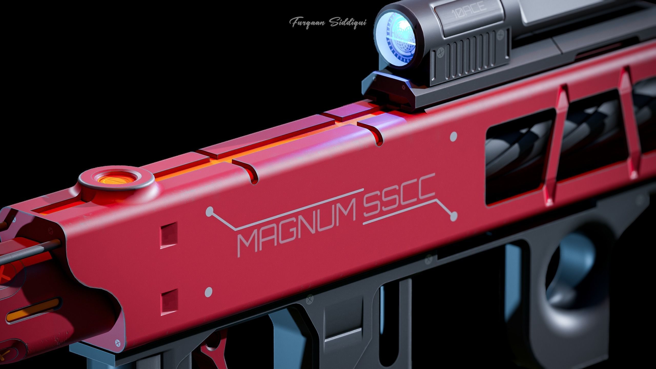 Sci-fi Rifle SSCC Low-poly 3D model_3
