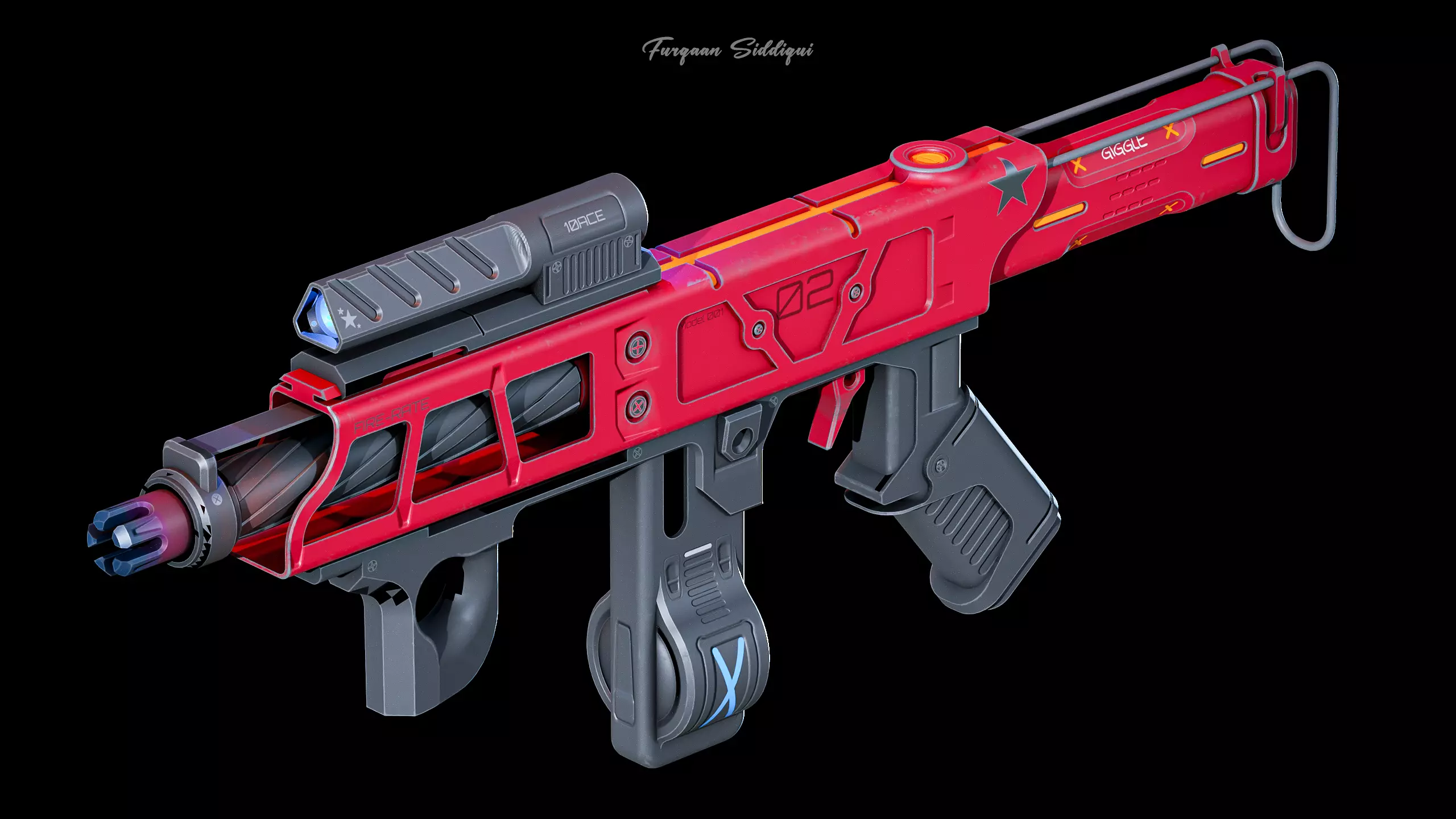Sci-fi Rifle SSCC Low-poly 3D model_0