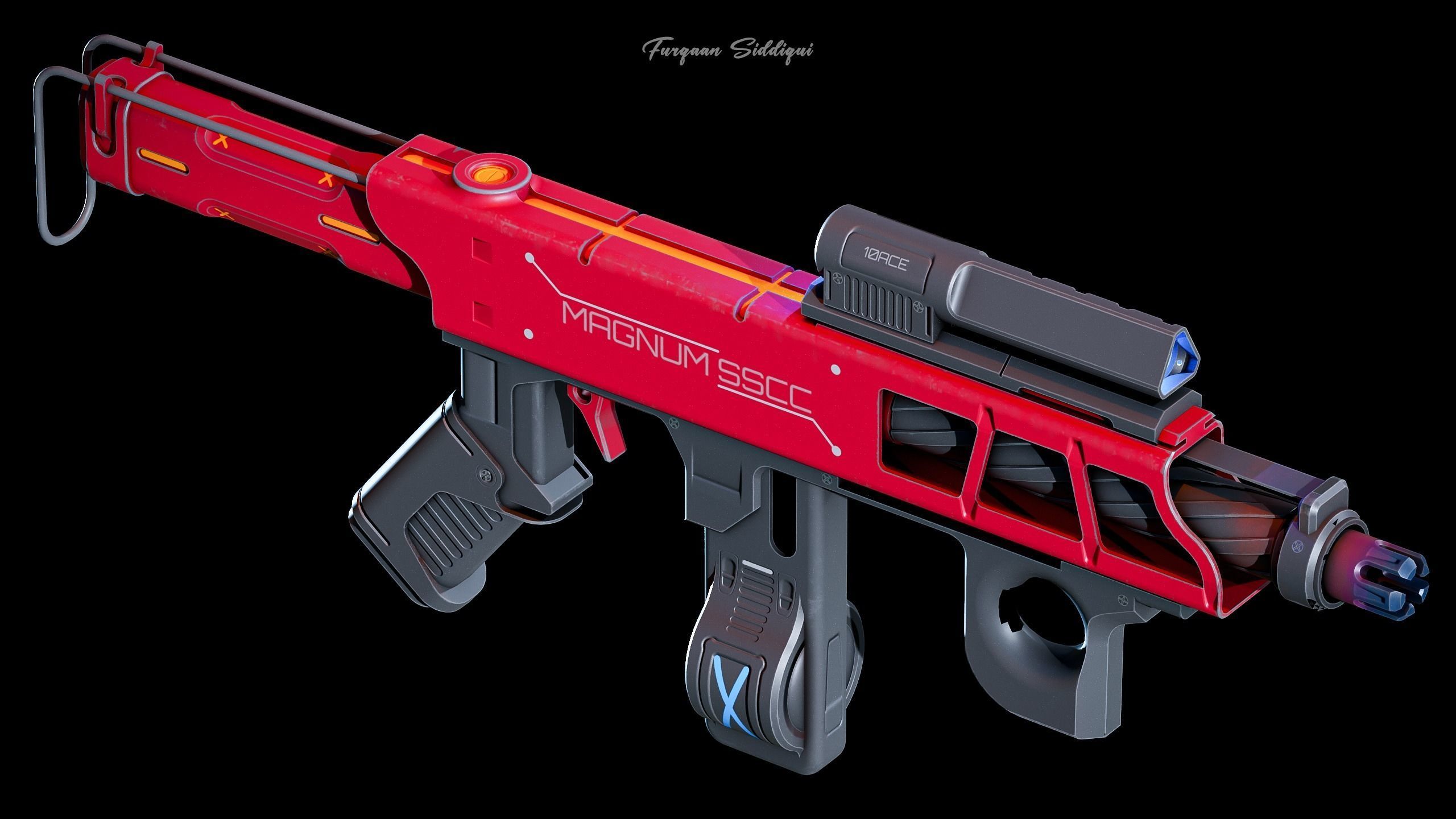 Sci-fi Rifle SSCC Low-poly 3D model_1