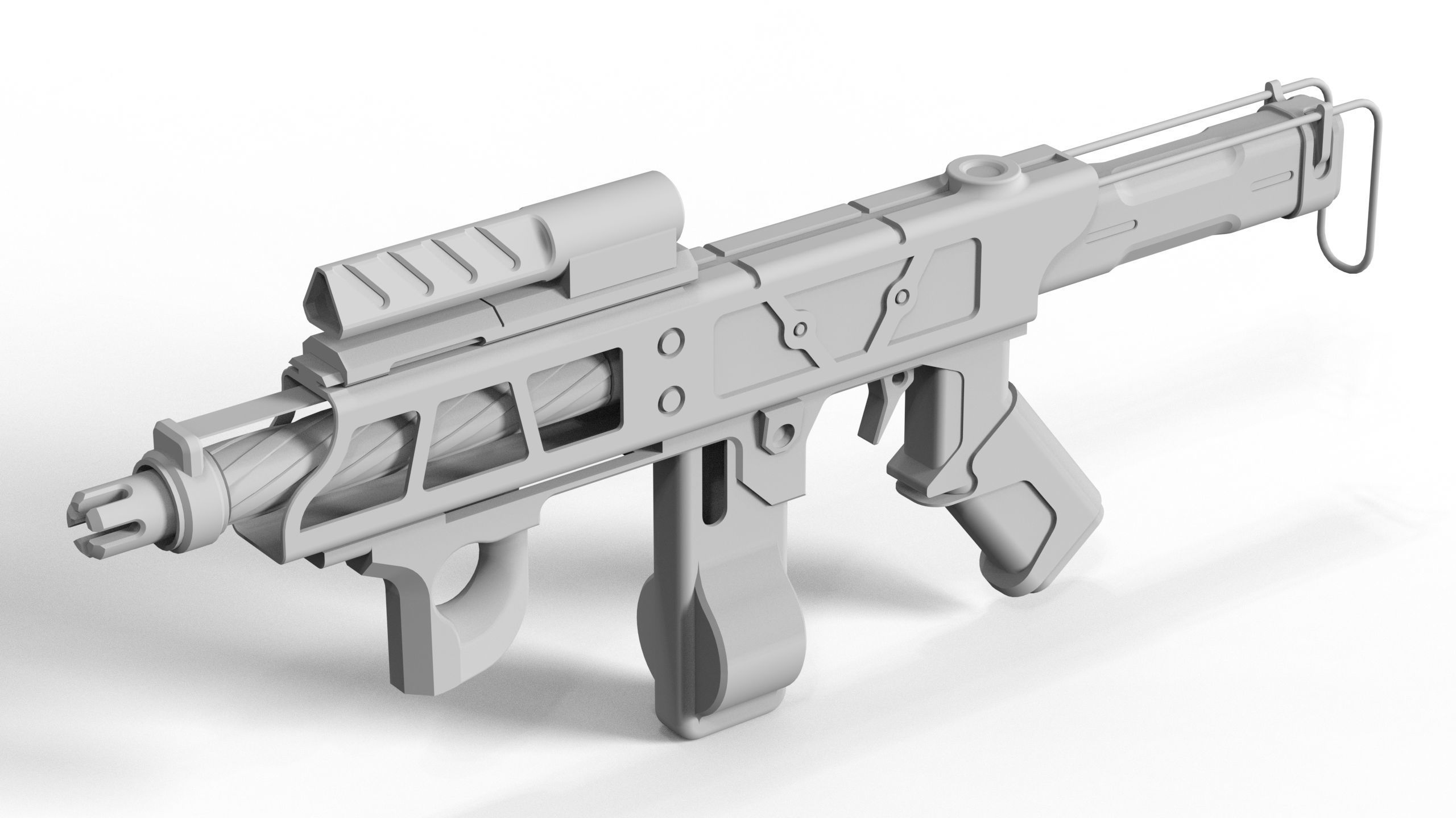 Sci-fi Rifle SSCC Low-poly 3D model_9