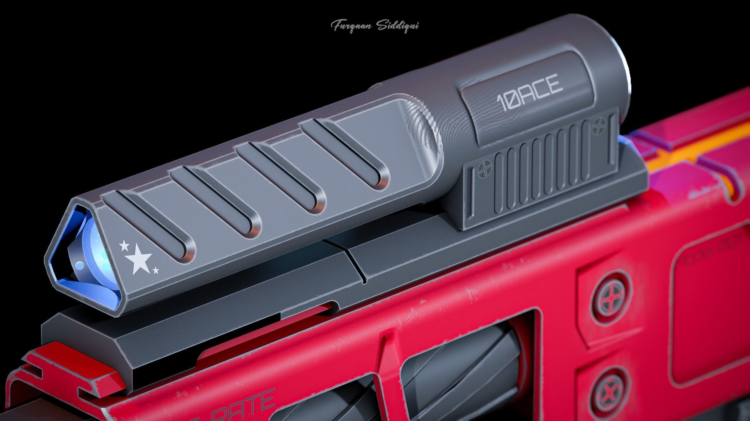 Sci-fi Rifle SSCC Low-poly 3D model_4