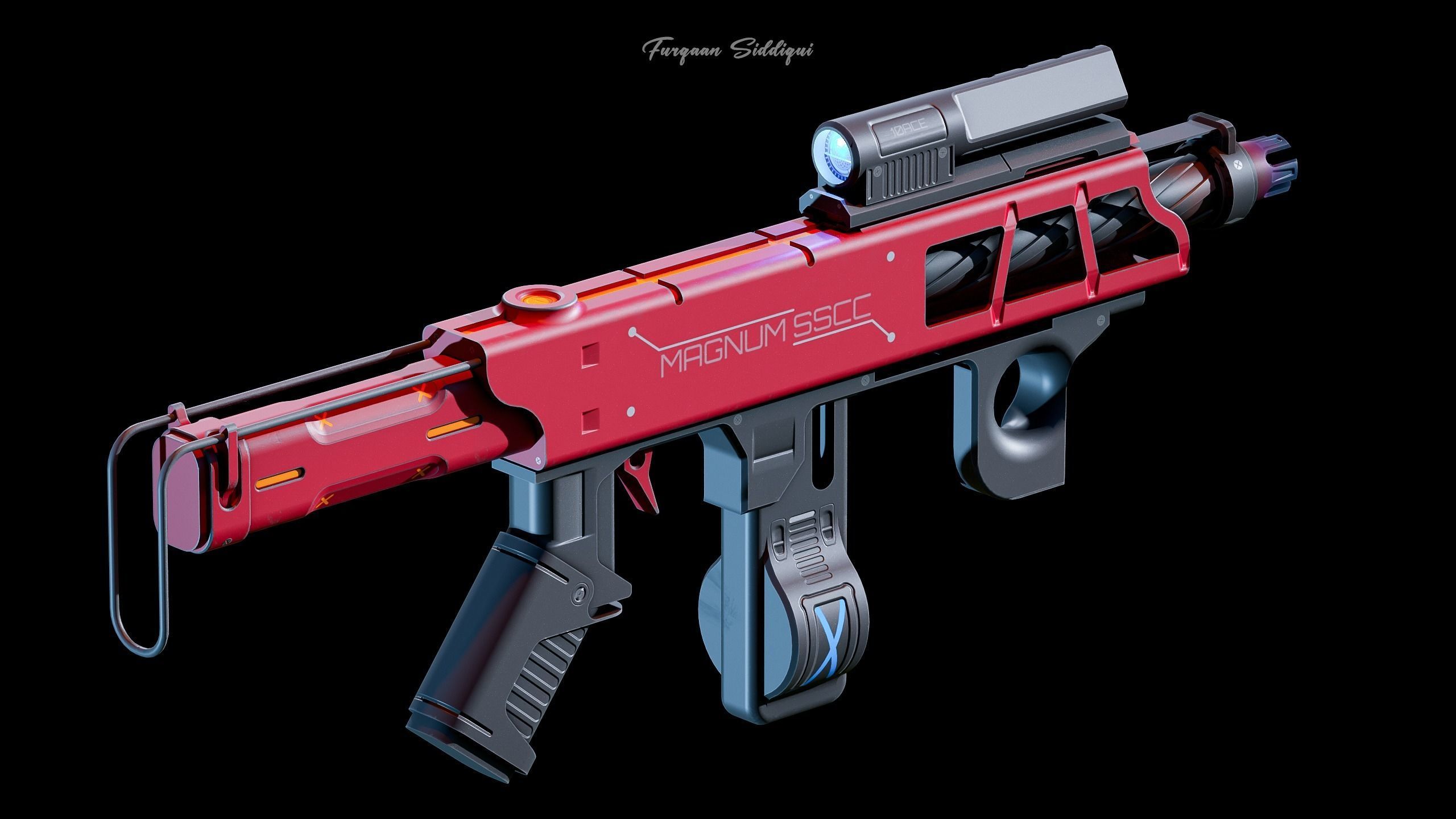Sci-fi Rifle SSCC Low-poly 3D model_2