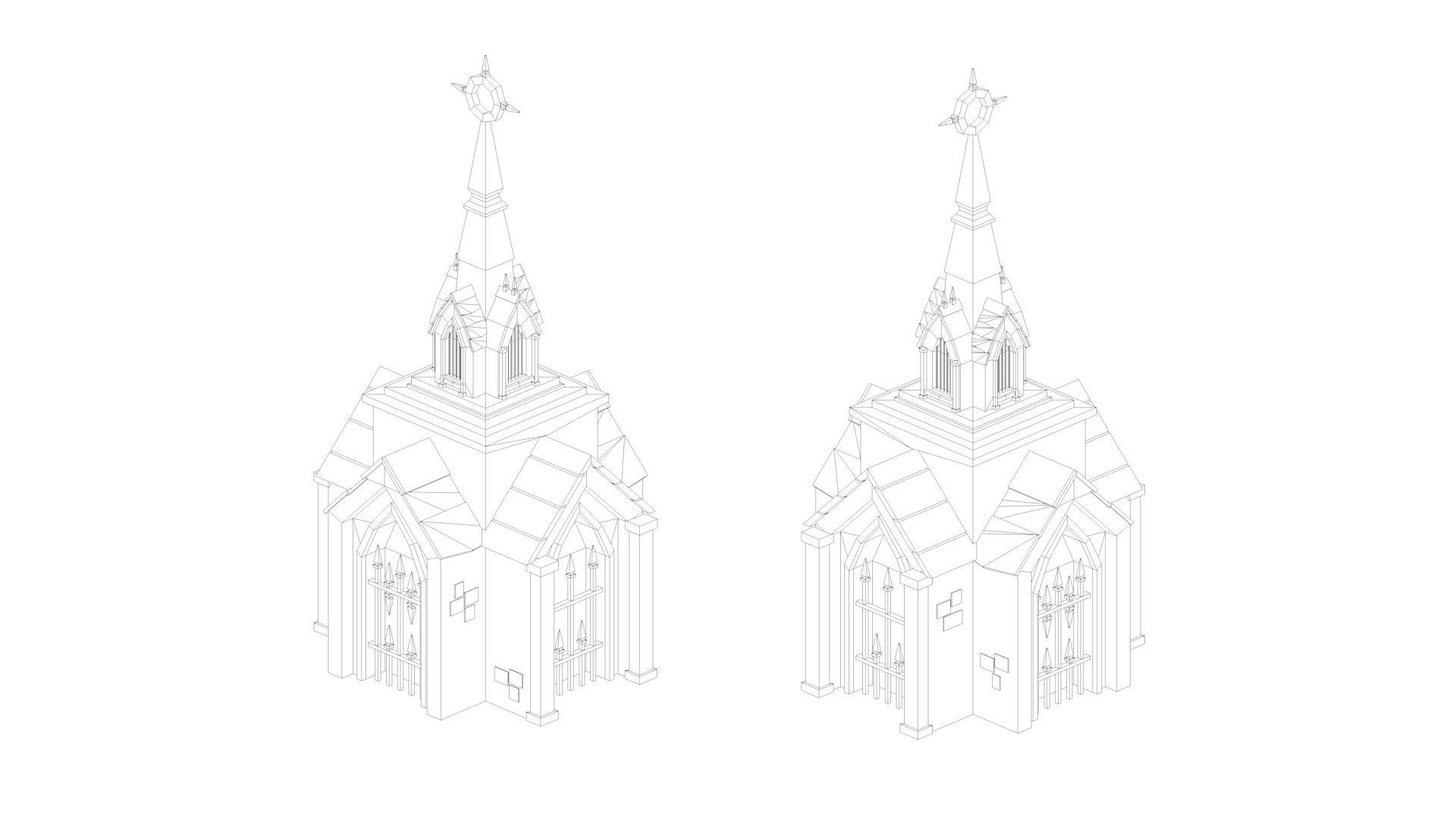 Low Poly Fantasy Scary Creepy Dark Halloween Asset Pack Low-poly 3D model_14