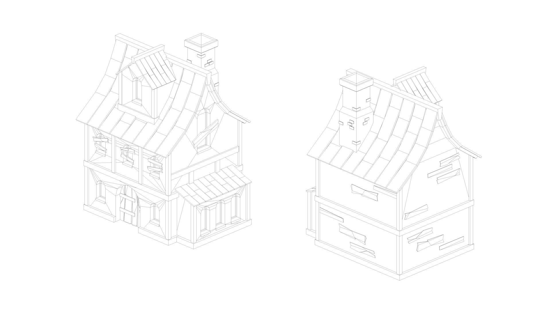 Low Poly Fantasy Scary Creepy Dark Halloween Asset Pack Low-poly 3D model_9