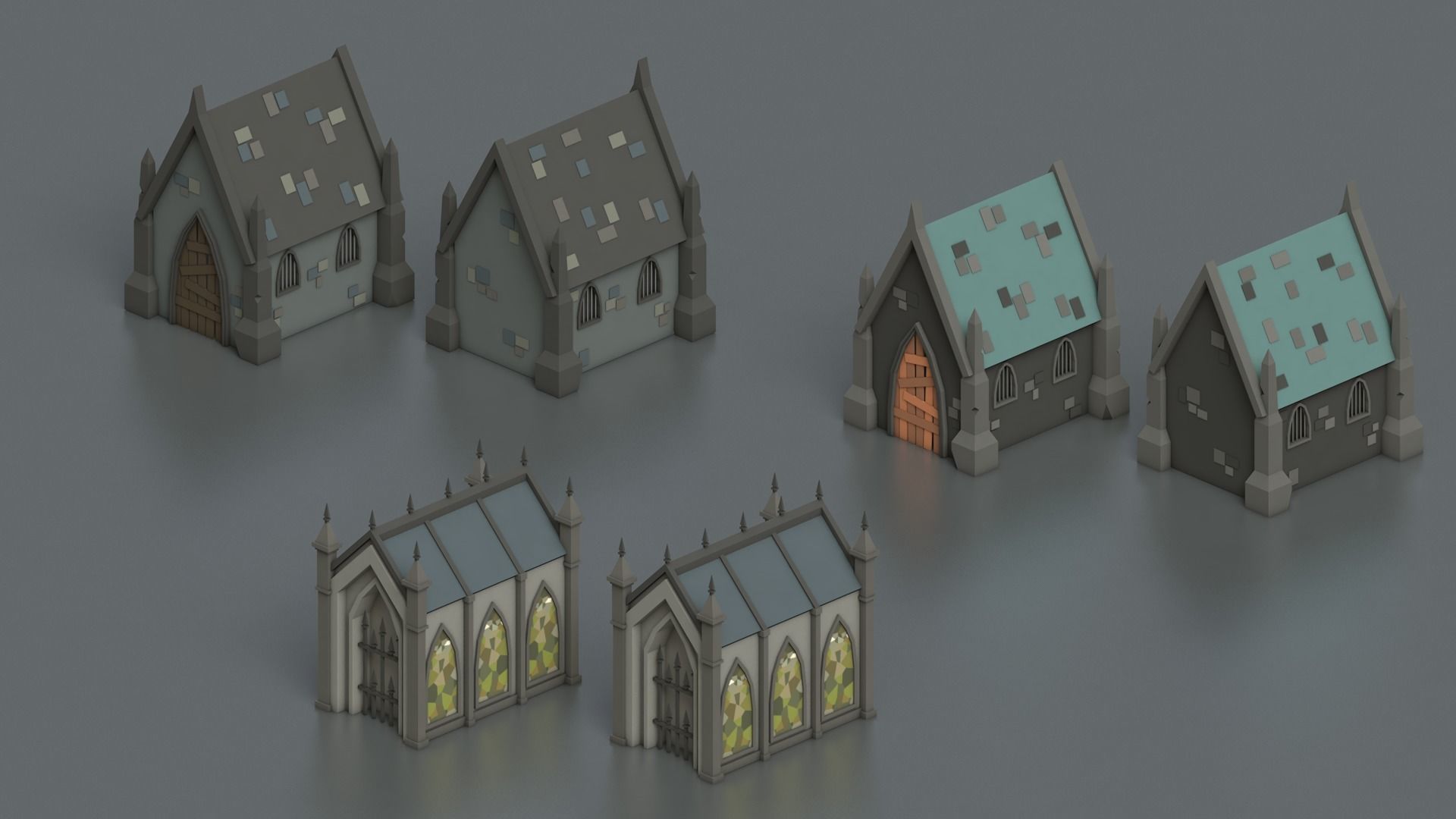 Low Poly Fantasy Scary Creepy Dark Halloween Asset Pack Low-poly 3D model_15