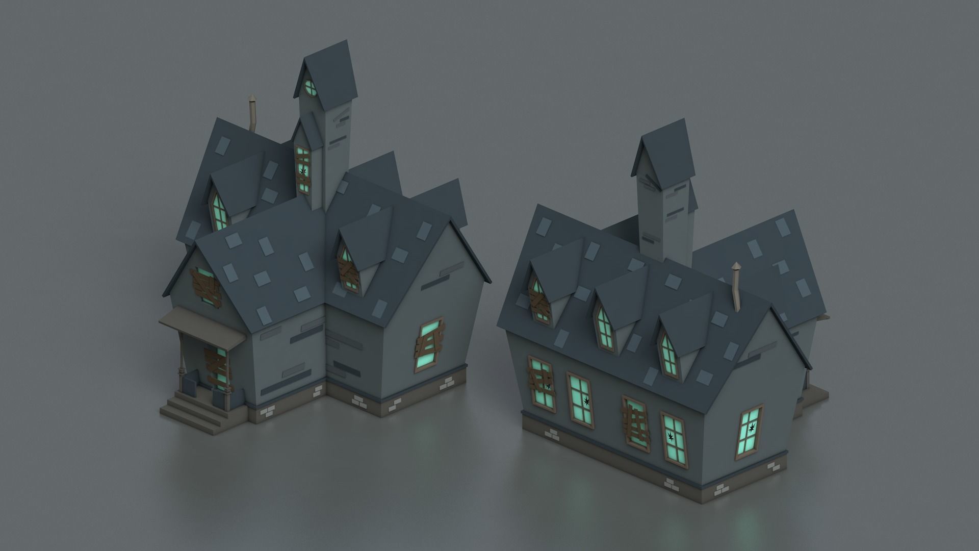 Low Poly Fantasy Scary Creepy Dark Halloween Asset Pack Low-poly 3D model_6