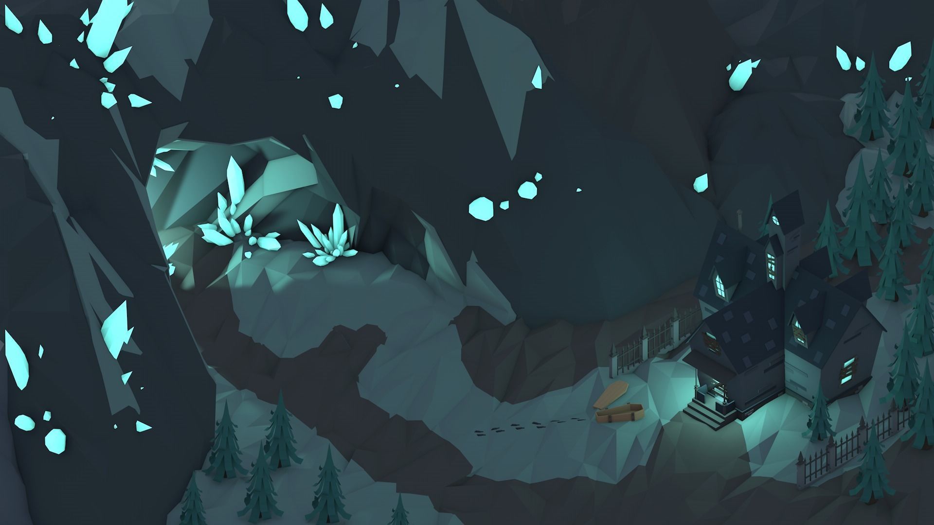 Low Poly Fantasy Scary Creepy Dark Halloween Asset Pack Low-poly 3D model_30