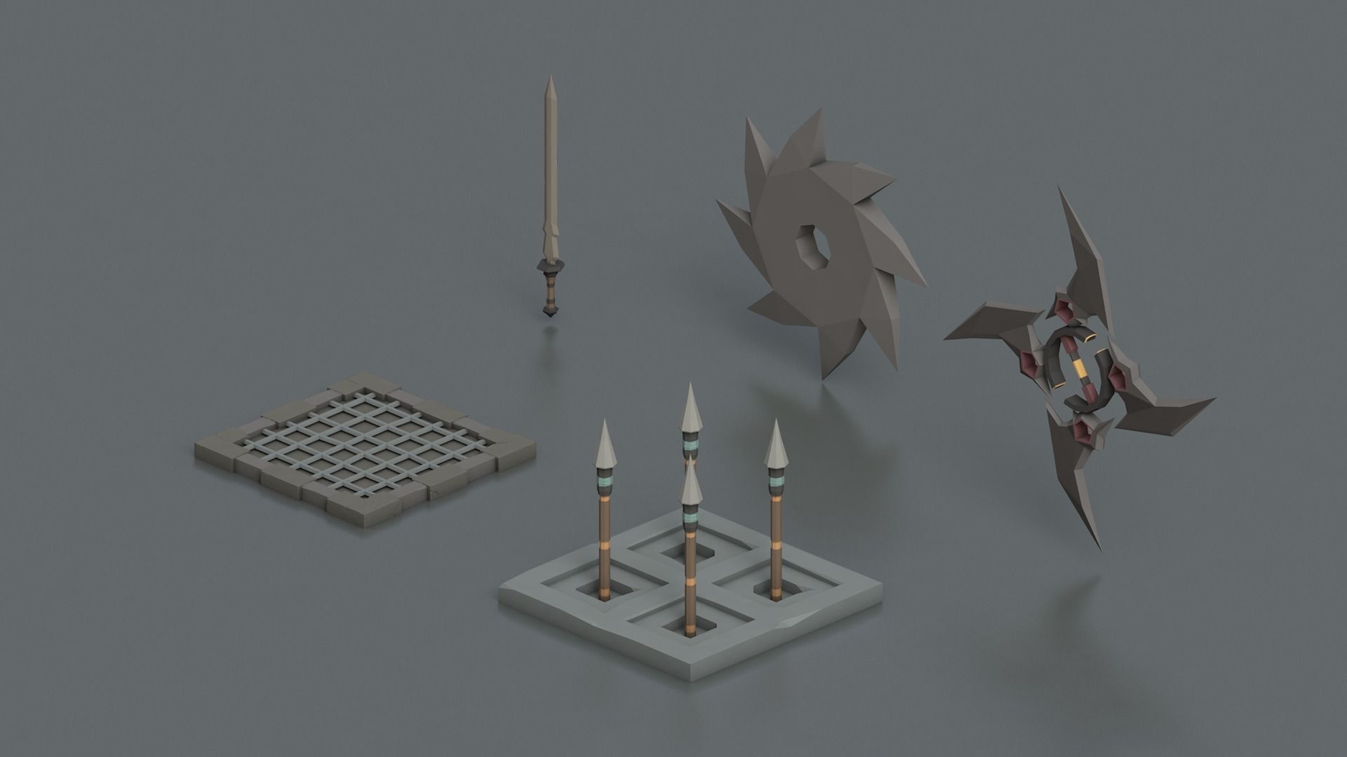 Low Poly Fantasy Scary Creepy Dark Halloween Asset Pack Low-poly 3D model_23