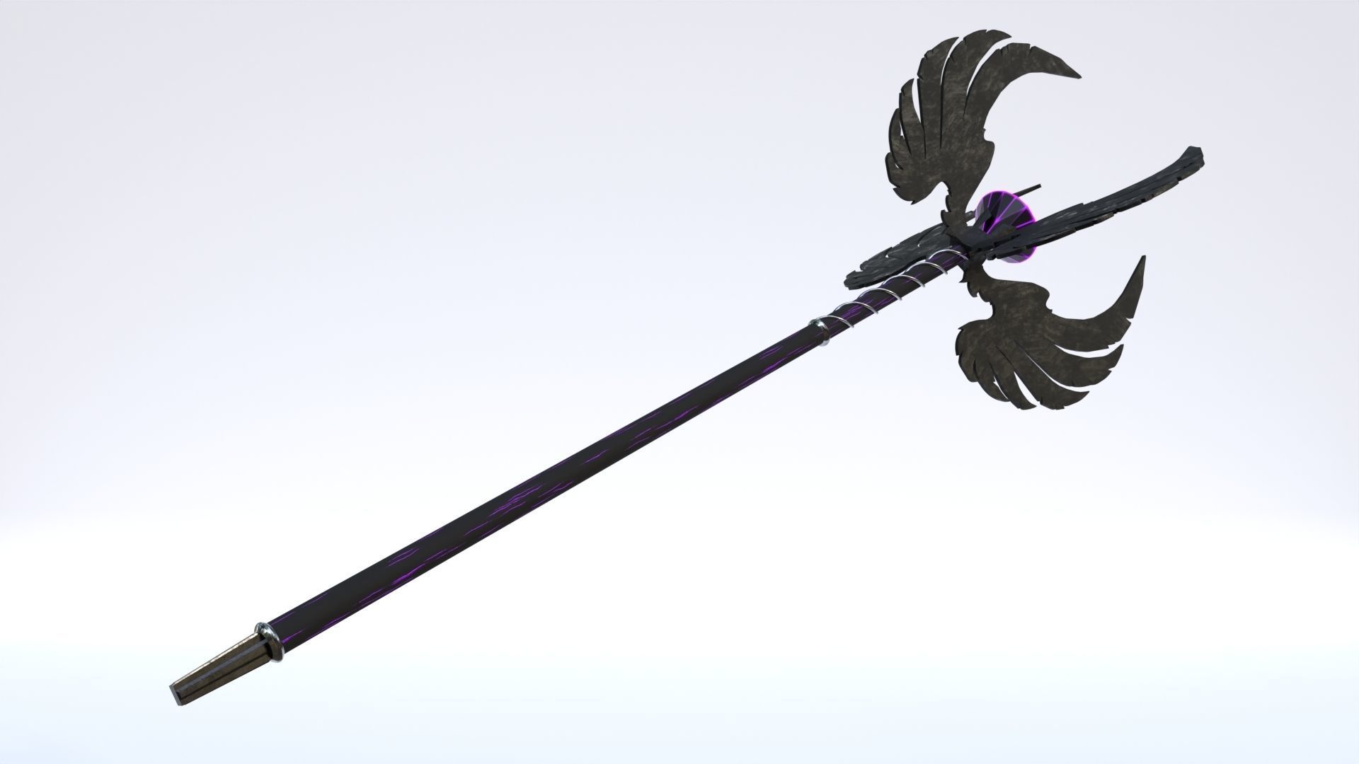 Dark Staff Low-poly 3D model_7
