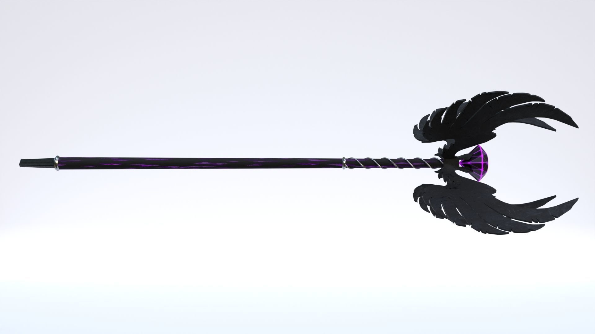 Dark Staff Low-poly 3D model_4
