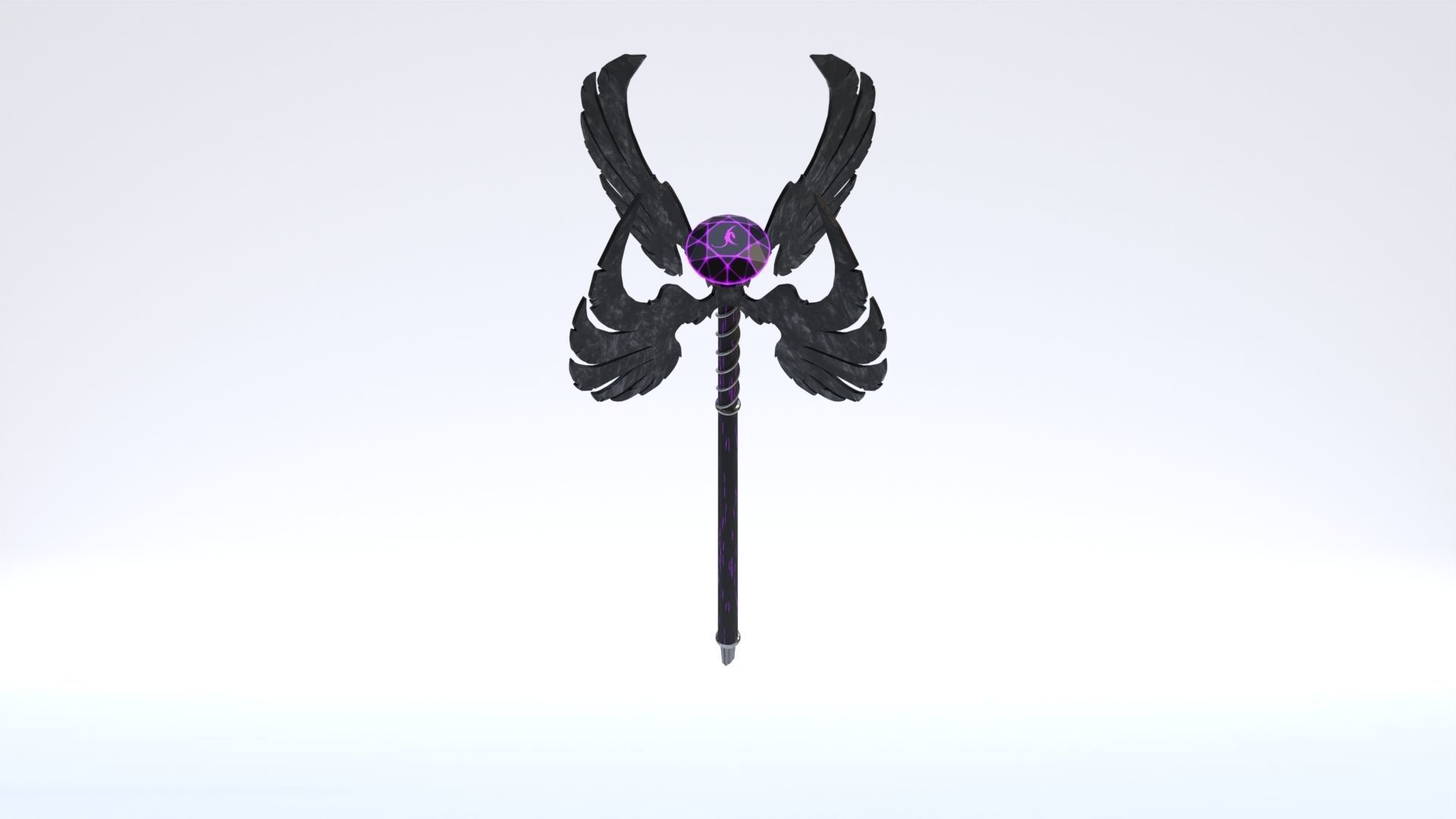 Dark Staff Low-poly 3D model_5