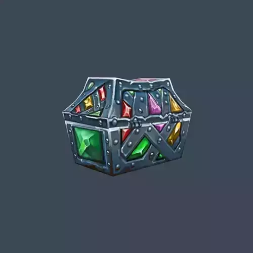 Cartoon Old Metal Treasure Chest