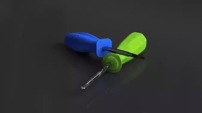 Screwdrivers two Low-poly 3D model