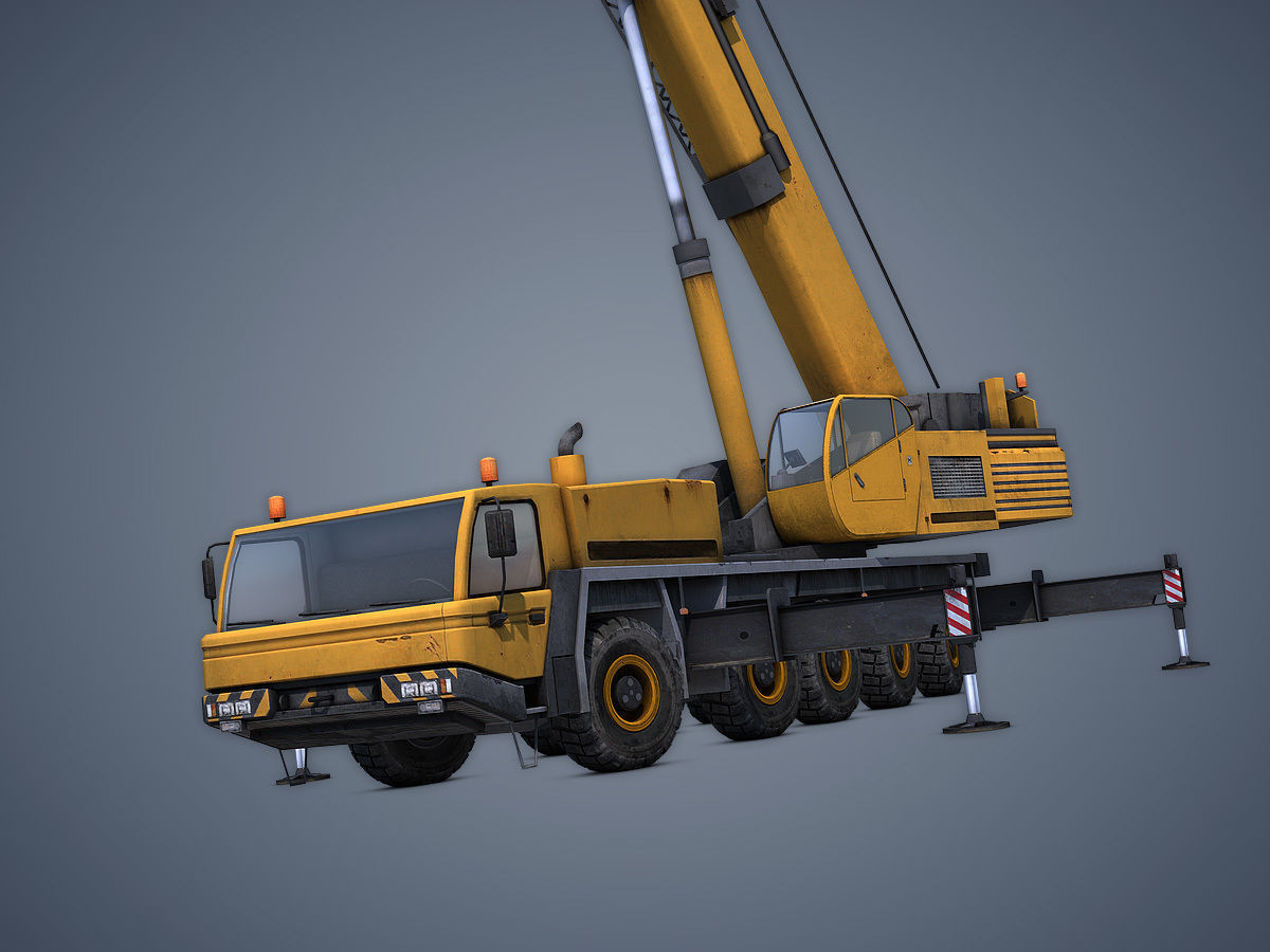 Mobile Crane Rigged Low-poly 3D model_10