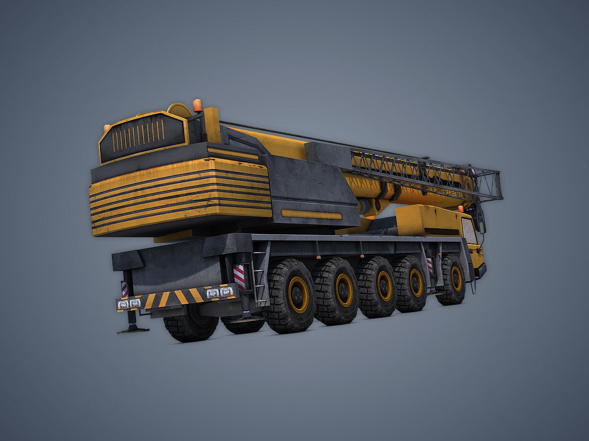 Mobile Crane Rigged Low-poly 3D model_8