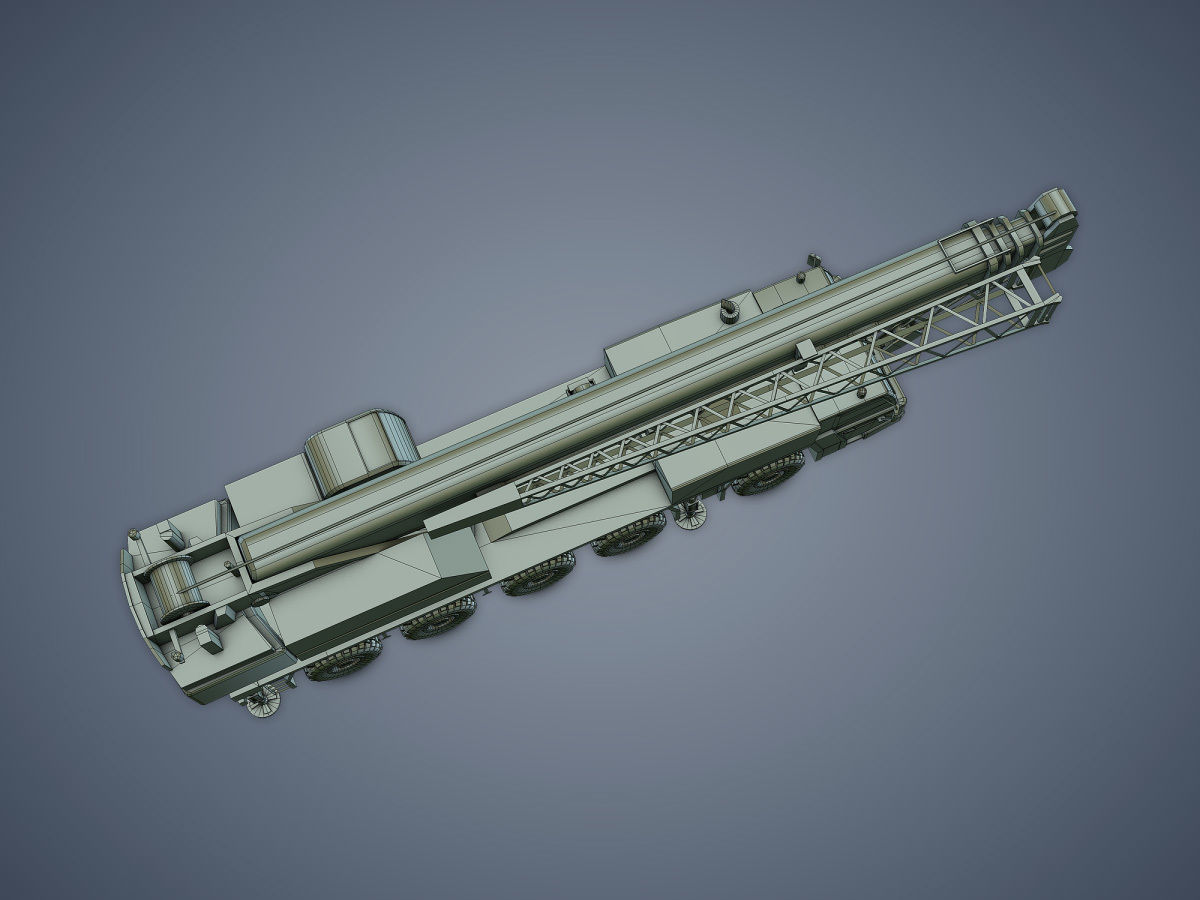 Mobile Crane Rigged Low-poly 3D model_17