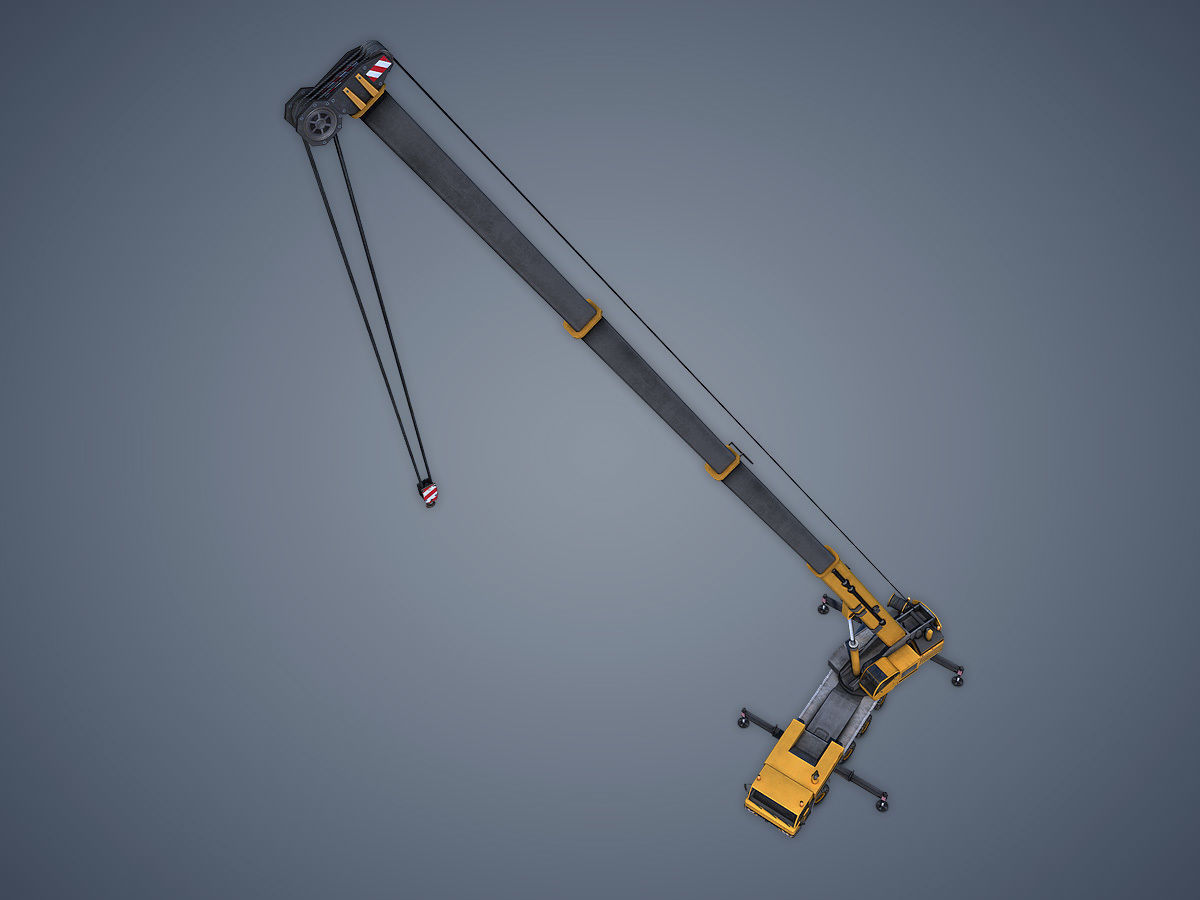Mobile Crane Rigged Low-poly 3D model_11