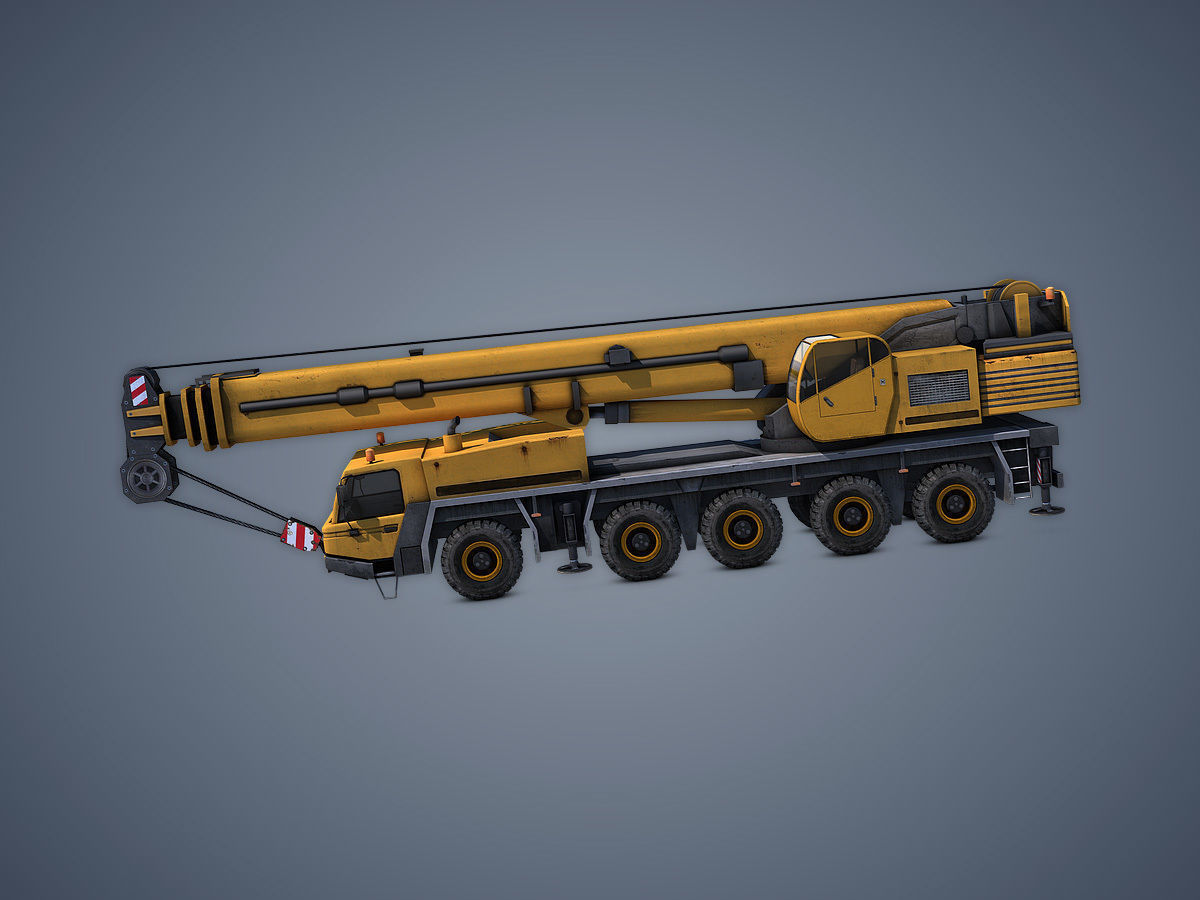 Mobile Crane Rigged Low-poly 3D model_3