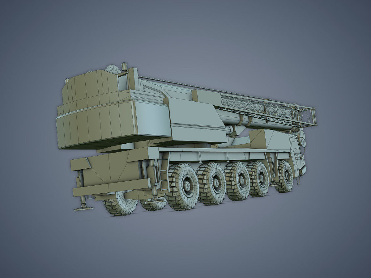Mobile Crane Rigged Low-poly 3D model_19