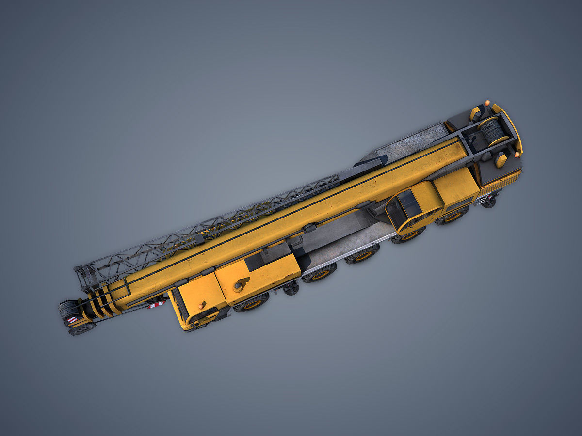 Mobile Crane Rigged Low-poly 3D model_5